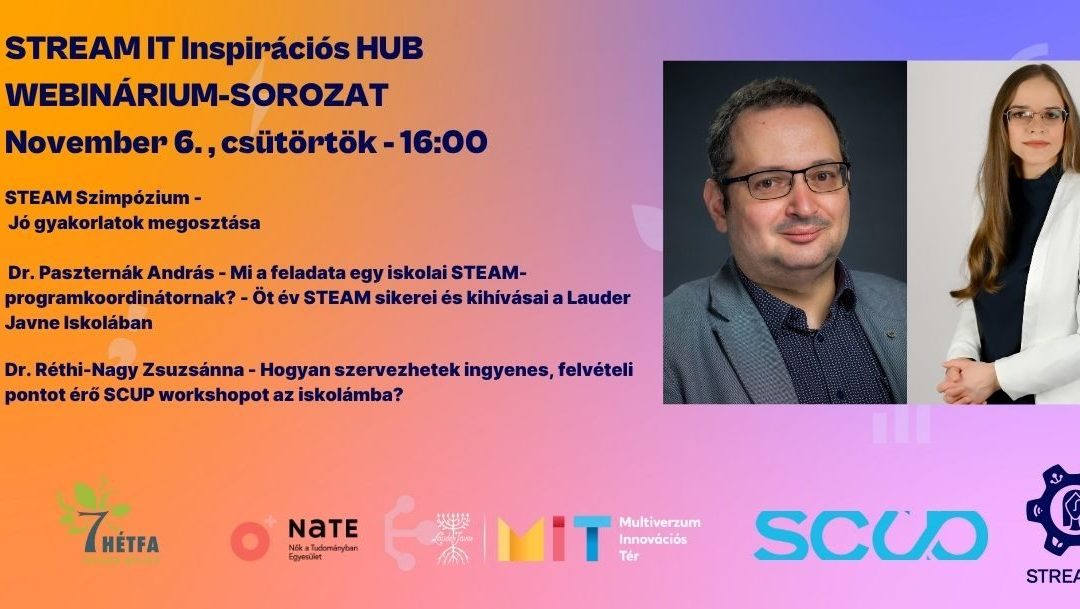 Meghívó a STREAM IT Inspirációs Hub November 6-i webináriumára